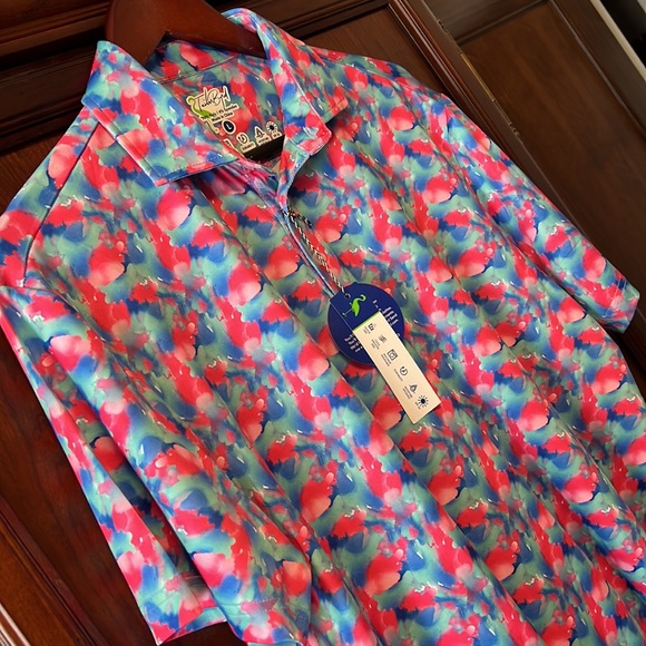 New Tailor Byrd Multicolored Performance Golf Polo, Quick Dry, Moisture Wicking! - Picture 2 of 8